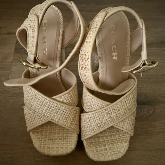 Coach Shoes - NWOT, Coach Platform Strap Sandals, nude, summer, 7.5